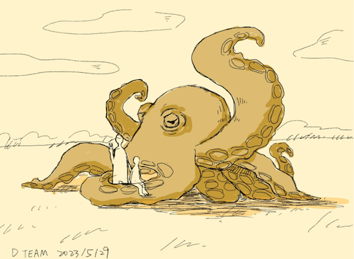 日本新潟・ 巨型章魚坐鎮